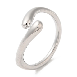 Real Platinum Plated Brass Snake Open Cuff Rings for Women, Real Platinum Plated, Inner Diameter: 18mm