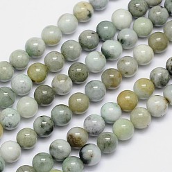 Jadéite Jadéite naturel brins de perles rondes, 8mm, Trou: 1mm, Environ 51 pcs/chapelet, 15.5 pouce