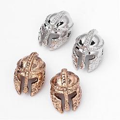 Mixed Color Tibetan Style Alloy Beads, Gladiator Helmet Charms, Mixed Color, 14x10x8mm, Hole: 1mm
