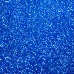 Cielo Azul 8/0 calificar unas cuentas redondas de semillas de vidrio, colores transparentes, el cielo azul, 8/0, 3x2 mm, agujero: 1 mm, sobre 10000 unidades / bolsa