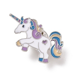 Colorful Unicorn Enamel Pin, Platinum Plated Alloy Badge for Backpack Clothes, Colorful, 18x34x1.5mm