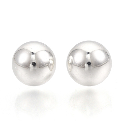 Plaqué Argent Abs perles en plastique, pas de trous / non percés, ronde, couleur argent plaqué, 6mm, environ5000 pcs / 500 g