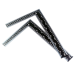 Noir Règle carrée de mesure en acier, place des charpentiers, pour outil de maroquinerie bricolage, noir, 20.5x30.7x0.2 cm, Trou: 6mm