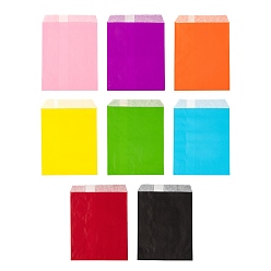 (52) Непрозрачная лаванда 80 шт 8 цвета экологически чистые крафт-бумажные пакеты, подарочные пакеты, прямоугольные, разноцветные, 18x13x0.02 см, 10 шт / цвет