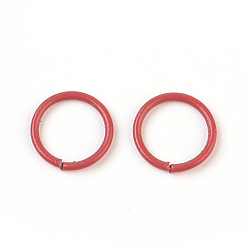 Красный Железные соединительные колечки, открытые кольца прыжок, красные, 18 датчик, 10x1 мм, внутренний диаметр: 8 мм