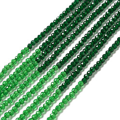 Lime Green 2 Colors Transparent Glass Beads Strands, Segmented Multi-color Beads, Faceted, Round, Lime Green, 2mm, Hole: 0.5~0.6mm, about 184~211pcs/strand, 15.28~15.75 inch(38.8~40cm)