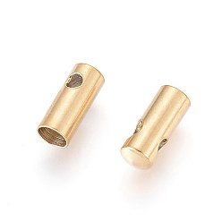 Golden Ion Plating(IP) 304 Stainless Steel Cord Ends, End Caps, Column, Golden, 7.5x3mm, Hole: 1.2mm, Inner Diameter:2.5mm