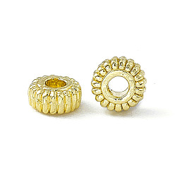 Light Gold Rack Plating Alloy Spacer Beads, Flat Round Tyre, Light Gold, 4.5x2mm, Hole: 1.5mm