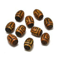 Tibetan Agate Tibetan Style dZi Beads, Natural Agate Beads, Oval, 15.5~17x12~13mm, Hole: 1.6mm