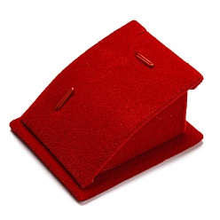 Rouge Présentoirs à bijoux incurvés en velours, pour les colliers et pendentifs, rouge, 3.9x6.3x7.5 cm