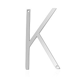 Letter K 201 соединительные звенья нержавеющие, буквы, цвет нержавеющей стали, letter.k, 37x21x1 мм, отверстие : 1 мм