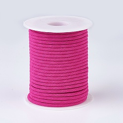 Fuchsia Nylon Threads, Milan Cords/Twisted Cords, Fuchsia, 3mm, about 21.87 yards(20m)/roll