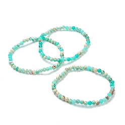 Pierre Shoushan Bracelets extensibles en pierre de shoushan synthétique, ronde, perles: 4~5 mm, diamètre intérieur: 2-1/4 pouce (5.65 cm)