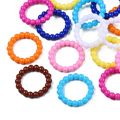 Color mezclado Anillos de enlace de acrílico opacos, anillo redondo lleno de baches, color mezclado, 19x3 mm, diámetro interior: 13 mm, Sobre 1300 unidades / 500 g