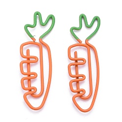 Orange Carrot Iron Paperclips, Cute Paper Clips, Funny Bookmark Marking Clips, Orange, 3.8x1.2x0.1cm