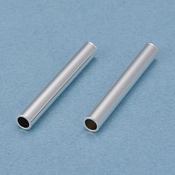 Silver 304 Stainless Steel Tube Beads, Silver, 30x4mm, Hole: 3mm
