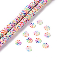 Mixed Color Handmade Polymer Clay Beads Strands, for DIY Jewelry Crafts Supplies, Heishi Beads, Disc/Flat Round, Mixed Color, 8x0.5~1mm, Hole: 2mm, about 320~447pcs/strand, 15.75 inch~16.14 inch(40~41cm)