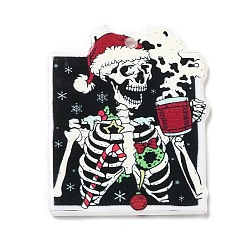 Skeleton Colgantes de acrílico con temática navideña, esqueleto, 37x30x2 mm, agujero: 1.5 mm