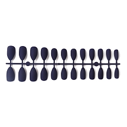 Прусский Синий Твердый пластиковый пресс с полным покрытием на накладных кончиках ногтей, нейл-арт съемный маникюр слезинка, берлинская лазурь, 19~26x11.6~20 мм, 24 шт / комплект