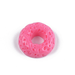 Deep Pink Resin Decoden Cabochons, Donut, Imitation Food, Deep Pink, 16x5.5mm