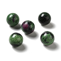 Ruby in Zoisite Natural Ruby in Zoisite Beads, No Hole/Undrilled, Round, 25~25.5mm
