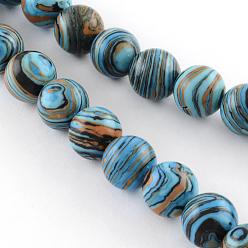 Deep Sky Blue Dyed Synthetical Gemstone Round Bead Strands, Deep Sky Blue, 6mm, Hole: 1mm, about 66pcs/strand, 15.35 inch