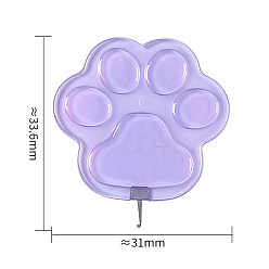 Pourpre Moyen Enfile-aiguilles en plastique en forme de griffe de chat, outils de guide-fil, avec crochet en fer nickelé, support violet, 3.36x3.1 cm