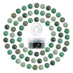 Aventurina Verde Sunnyclue diy kits de fabricación de pulseras elásticas, Incluye cuentas redondas de aventurina verde natural, Hilo de cristal elástico, perlas: 10~10.5 mm, agujero: 1~1.2 mm, 100 piezas