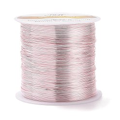 Pink Round Copper Craft Wire Copper Beading Wire, Long-Lasting Plated, Pink, 28 Gauge, 0.3mm, about 236.22 Feet(72m)/roll