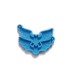 Cielo Azul Oscuro DIY moldes de silicona para colgantes de murciélagos de Halloween, moldes de resina, cielo azul profundo, 54x40x5 mm