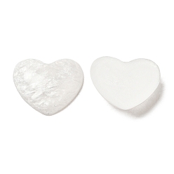 Blanc Cabochons en résine époxy imitation pierre précieuse, cœur, blanc, 17x20x5mm