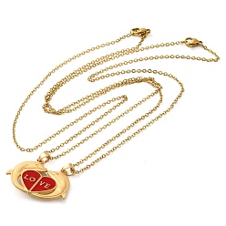 Golden 2Pcs 2 Color Alloy Magnetic Dolphin Pendant Necklaces Set, Matching Couple Lover Heart Necklaces for Valentine's Day , Golden, 19.88''(50.5cm), 1Pc/style