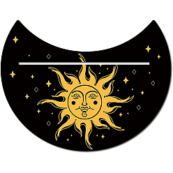 Sol Soporte de tarot de madera, suministros de brujería, forma de la luna, sol, 100x130 mm