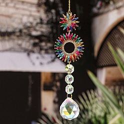 Sol Decoraciones colgantes de cristal, con fornituras de metal, para casa, decoración del jardín, sol, 330x45 mm