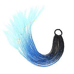 Темно-Голубой Высокотемпературные цветные косички, косички, конский хвост, дреды, украшения для волос, аксессуары для волос женщины дети девочка, глубокое синее небо, 600~650 мм