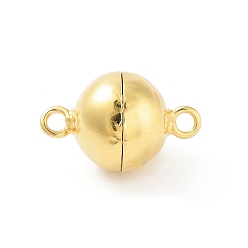 Real 18K Gold Plated 925 Sterling Silver Magnetic Clasps, Round, Real 18K Gold Plated, 17x10mm, Hole: 1.8mm