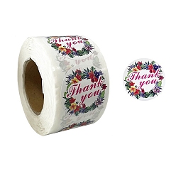 Colorido Gracias pegatinas, etiquetas autoadhesivas de etiquetas de regalo de papel kraft, etiquetas adhesivas, para regalos, bolsas de embalaje, colorido, 38 mm, 500pcs / rollo