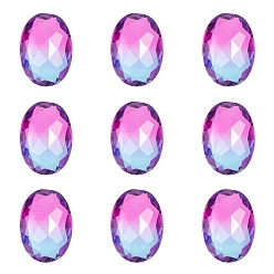 Zafiro Backside k 9 cabujones de diamantes de imitación de cristal, estilo moca, turmalina de imitación, facetados, oval, zafiro, 14x10x6 mm, 24 unidades / caja