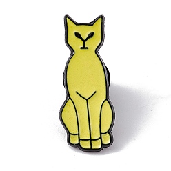 Letter I Pin de esmalte de letra inicial de gato, Broche de dibujos animados de aleación negra de electroforesis para ropa de mochila, letter.i, 30x12x2 mm, pin: 1.2 mm