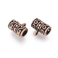 Red Copper Tibetan Style Hangers, Bail Beads, Cadmium Free & Nickel Free & Lead Free, Red Copper Color, 13x12x8mm, Hole: 2mm