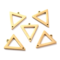 Doré  Placage ionique (ip) 304 connecteurs de liaison en acier inoxydable, triangle, or, 18x15.5x1.5mm, Trou: 1.2mm