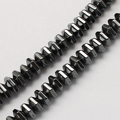 Black Non-magnetic Synthetic Hematite Beads Strands, Grade A, Hexagon, Black, 5x4mm, Hole: 1mm