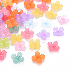 Mixed Color Transparent Acrylic Beads, Dyed, Ten Shape, Mixed Color, 13x13x5mm, Hole: 1.5mm, about 1510pcs/500g