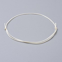 White Adjustable Flat Waxed Polyester Cords Bracelet Making, White, 8 inch~11-7/8 inch(20.4~30cm)