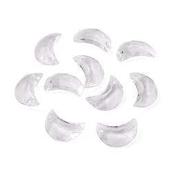 Clear Transparent Acrylic Pendants, Faceted, Moon, Clear, 19x13x6mm, Hole: 2mm, about 684pcs/500g