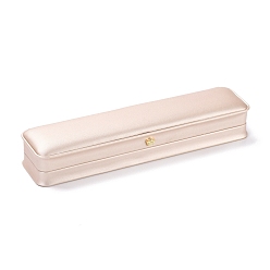 Pink PU Leather Jewelry Box, with Resin Crown, for Necklace Packaging Box, Rectangle, Pink, 5.6x24.2x3.8cm