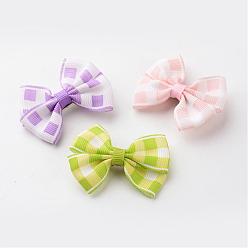 Mixed Color Iron Alligator Hair Clips, with Handmade Woven Bowknot, Platinum, Mixed Color, 56x45x12mm
