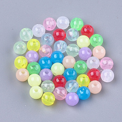 Mixed Color Imitation Jelly Plastic Beads, Round, Mixed Color, 6x5.5mm, Hole: 1.8mm, about 5000pcs/500g