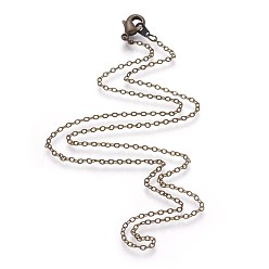 Antique Bronze Brass Necklaces, Antique Bronze Color, chain link: about 1.5mm wide, 2mm long, 18 inch long