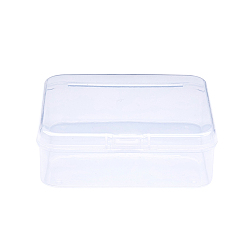 Clair Des conteneurs de stockage des billes en plastique carré, clair, 7.4x7.3x2.5 cm